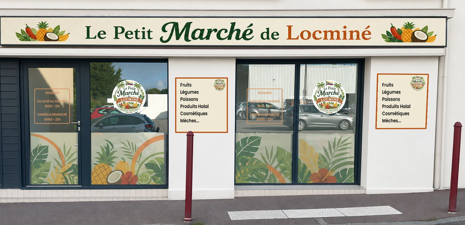 Vue de la façade du Petit Marché de Locminé